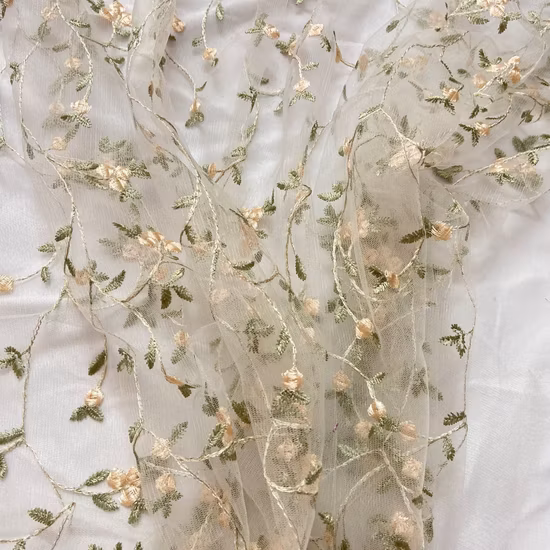 OEM Wholesale Factory Color Polyester Guipure 3D Embroidery Lace Fabric