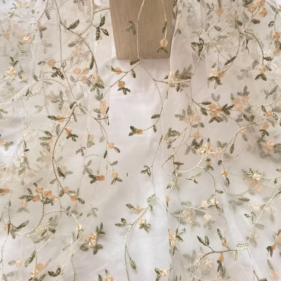 OEM Wholesale Factory Color Polyester Guipure 3D Embroidery Lace Fabric