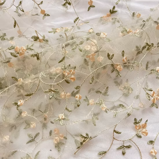 OEM Wholesale Factory Color Polyester Guipure 3D Embroidery Lace Fabric